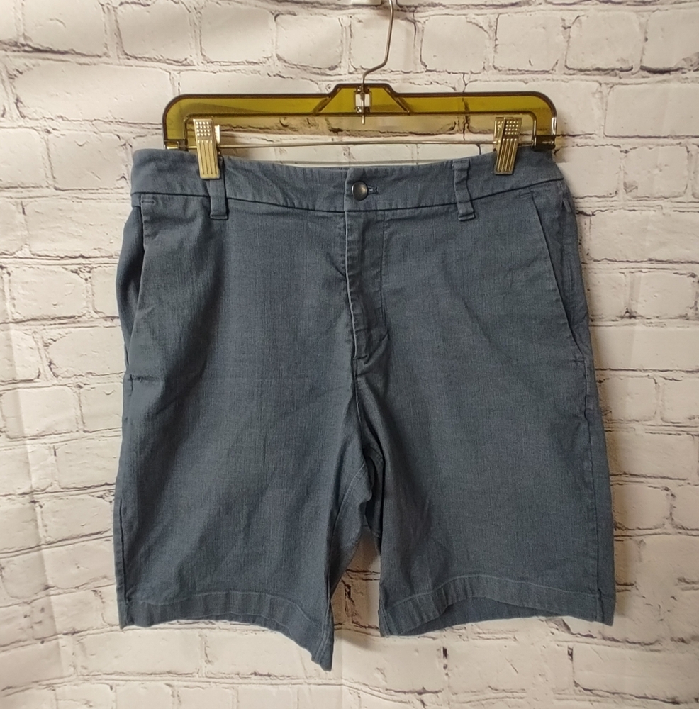 Lululemon The Works Nautical Navy Blue Casual Flat Front Stretch Shorts 31